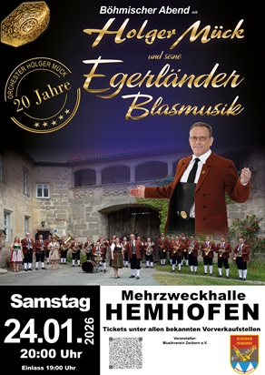 Orchester Holger Mück - Egerländer Blasmusik aus Leidenschaft, 24.01.2026, Musikverein Zeckern